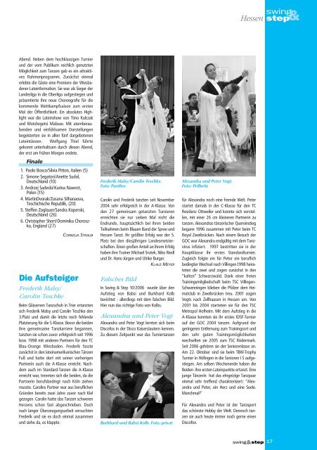 Die II S-Klasse in Hessen: Stefan und Inge Kolip (Standard ... - DTV