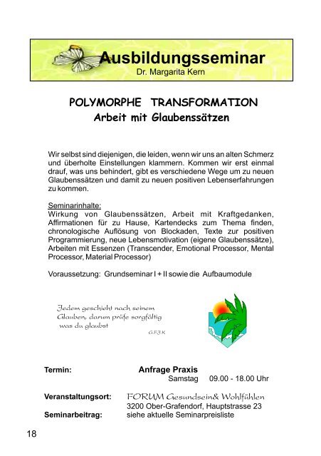 Ausbildungsseminar Folder - Polymorphe Transformation