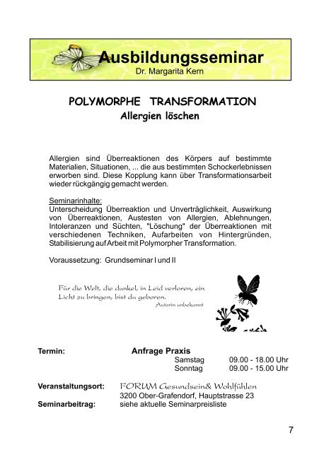 Ausbildungsseminar Folder - Polymorphe Transformation