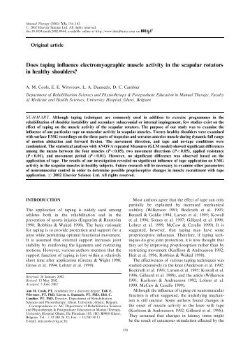 Does taping influence electromyographic muscle activity in the ...