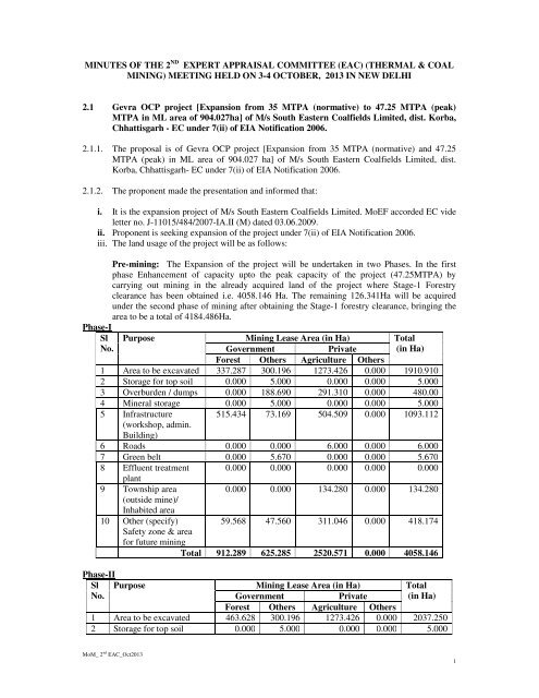 minutes of the 2nd expert appraisal committee (eac ... - eRc India