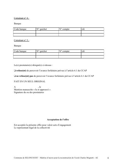 acte d'engagement - Mairie de Seloncourt