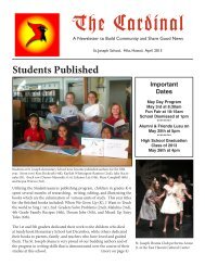 Cardinal Newsletter April 2013 - St. Joseph School
