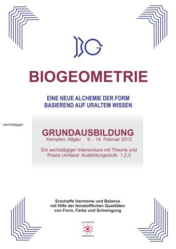 grundausbildung biogeometrie eine neue alchemie der form ...