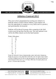 Athletics Carnival 2012 - Masada College