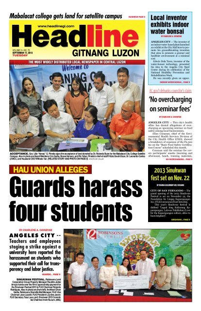 HAU Union Alleges - Headline Gitnang Luzon