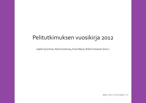 koko vuosikirja yhtenÃ¤ PDF-tiedostona - Pelitutkimuksen vuosikirja