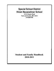 student parent handbook 2010 - Special School District