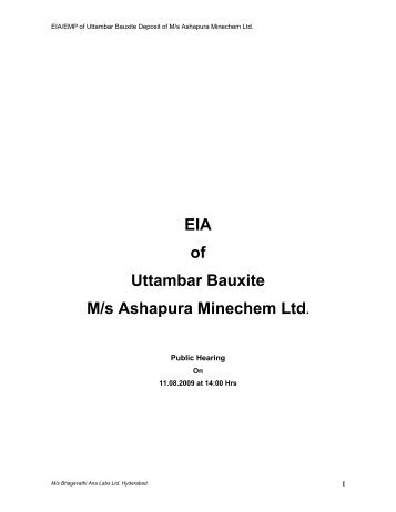 M/s. Ashapura Group of Mine Chem, Vill. Uttamber, Tal ... - eRc India