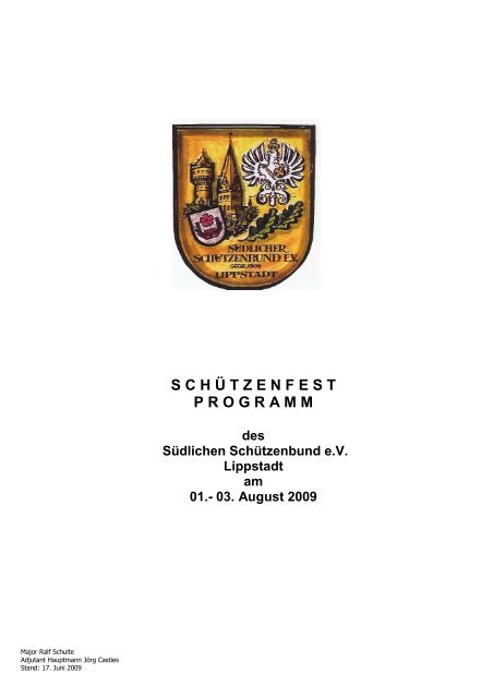 Schützenfestprogramm 2009_final 1 - Südlicher Schützenbund eV ...