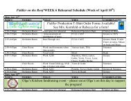 FOTR Week 6 Rehearsal Schedule - Wbhstheatre.com