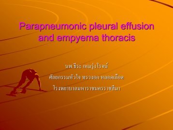 Parapneumonic pleural effusion and empyema thoracis