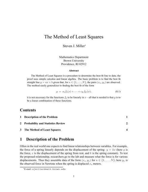 The Method of Least Squares