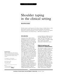 REHABILITATION: Shoulder taping in the clinical setting