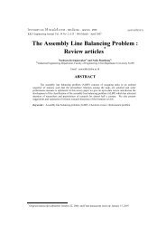 The Assembly Line Balancing Problem : Review articles