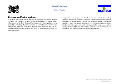 Districts Strategisch Ontwikkeling Plan Wanica - Decentralisatie