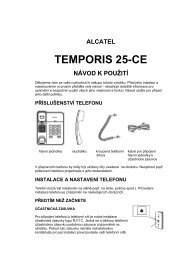 Návod k obsluze telefonu Alcatel Temporis 25