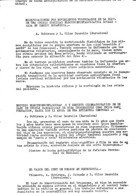 V ReuniÃ³n Anual, Barcelona, 5 diciembre 1953