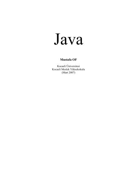 Java Temel Bilgiler (TÃ¼rkÃ§e Kitap-Pdf)