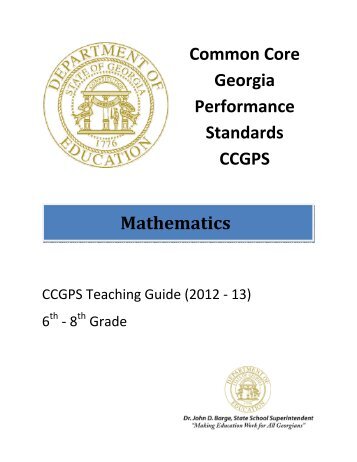 6-8 Math CCGPS Teaching Guide - Long County Schools