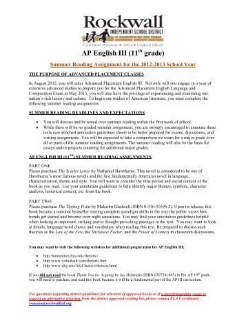 AP English III (11 grade) - Rockwall ISD