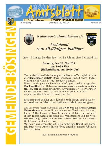 Schützenverein Herrenzimmern eV Festabend zum 40-jährigen ...