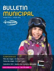 Bulletin municipal - Janvier 2013 - PrÃ©vost