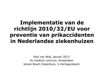 Implementatie van de richtlijn 2010/32/EU voor preventie ... - EPSU