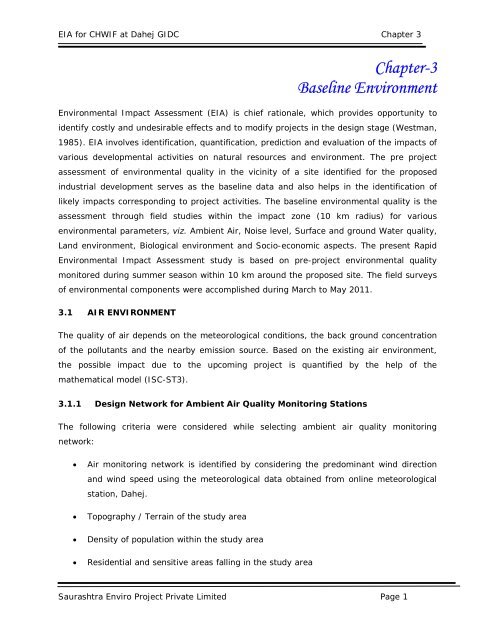 Chapter-3 Baseline Environment - eRc India