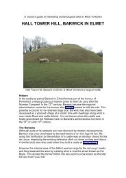 hall tower hill, barwick in elmet - West Yorkshire Archaeology ...