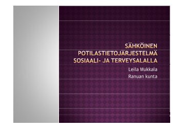 Leila Mukkala Ranuan kunta - Sosiaalikollega