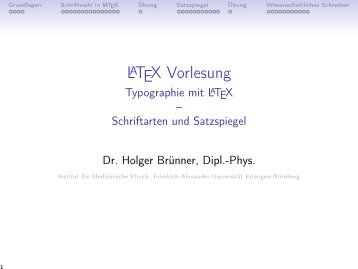 LaTeX Vorlesung - Typographie mit LaTeX -- Schriftarten und ...