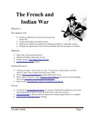 The French and Indian War - Lesson Plan - Last Best Hope