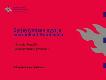 SyrjÃ¤ytymisen syyt ja seuraukset Suomessa