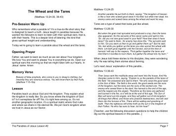 Lesson 2: The Wheat and the Tares