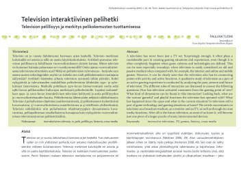 Television interaktiivinen pelihetki - Pelitutkimuksen vuosikirja