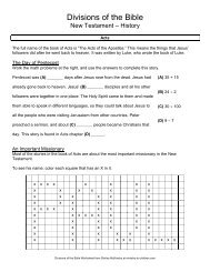 Divisions of the Bible - Ministry-To-Children