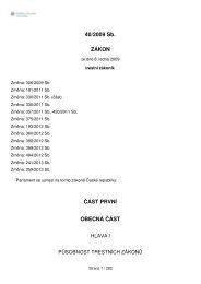 ZÃ¡kon Ä. 40/2009 Sb., trestnÃ­ zÃ¡konÃ­k