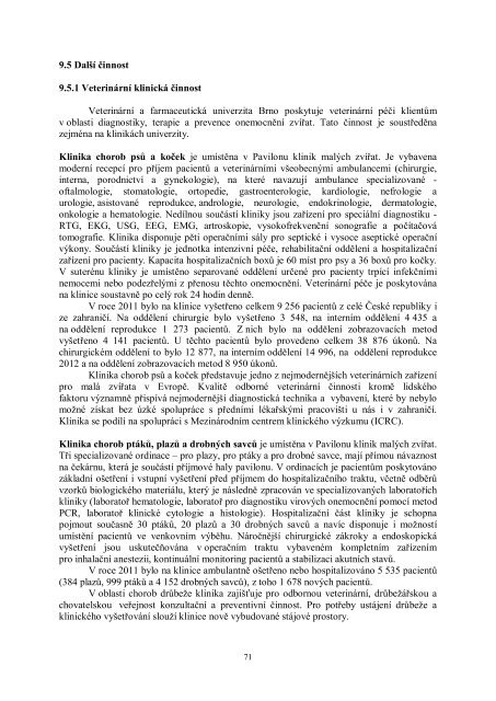 HodnocenÃ­ Äinnosti VFU Brno za rok 2011.pdf - VeterinÃ¡rnÃ­ a ...