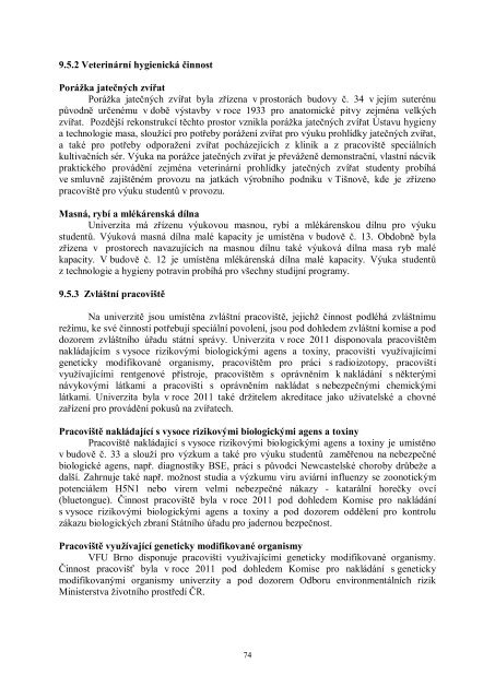 HodnocenÃ­ Äinnosti VFU Brno za rok 2011.pdf - VeterinÃ¡rnÃ­ a ...
