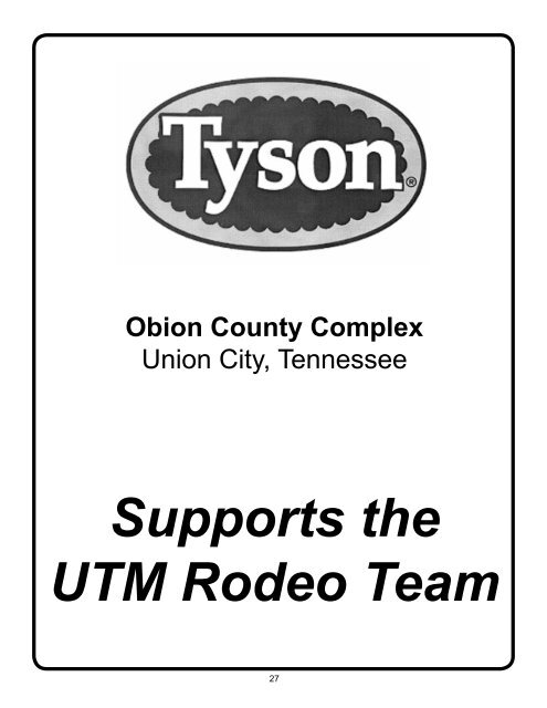 Proud Sponsor of UTM Rodeo - UTM Sports