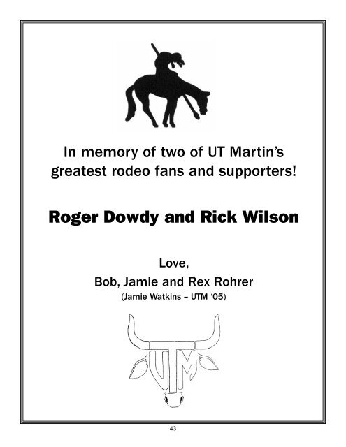 Proud Sponsor of UTM Rodeo - UTM Sports