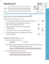 Alternate Quiz Answer Key - Christian Light Publications