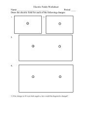 Electric Fields Worksheet Name Period