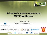 Riikka Ahola, ProjektipÃ¤Ã¤llikkÃ¶, MOPO-hanke, Oulun yliopisto