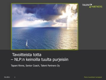 Tavoitteista totta – NLP:n keinoilla tuulta purjeisiin - Hetky