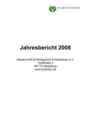Jahresbericht 2008 - Gesellschaft für Biologische Krebsabwehr e.V.