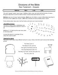 Divisions of the Bible - Ministry-To-Children