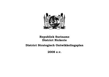 Districts Strategisch Ontwikkelings Plan Nickerie - decentralisatie.org