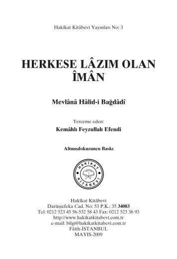 herkese lâzım olan îmân - cubuklukoyu